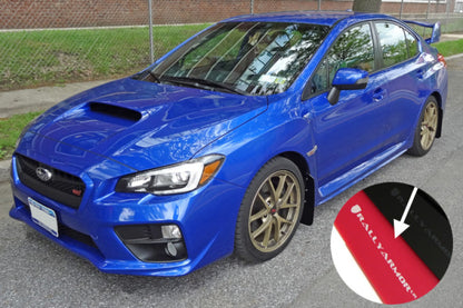 Rally Armor 15+ Subaru WRX & STi Sedan Only UR Red Mud Flap w/ White Logo.