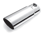 Gibson Round Single Wall Angle-Cut Tip - 4in OD/3.5in Inlet/12in Length - Stainless.