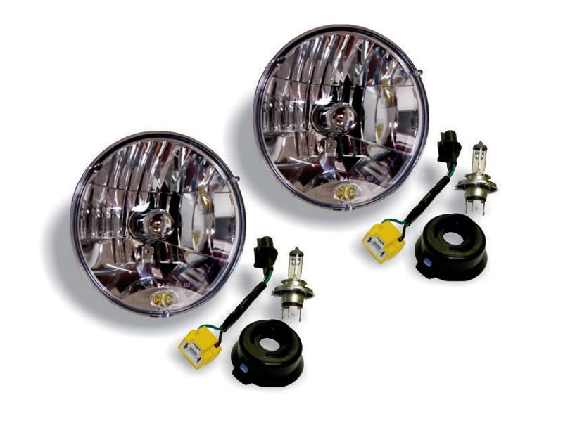 KC HiLiTES 07-18 Jeep JK H4 Headlight Conversion Kit - DOT Apprv./Incl. H13 to H4 Connectors (Pair).