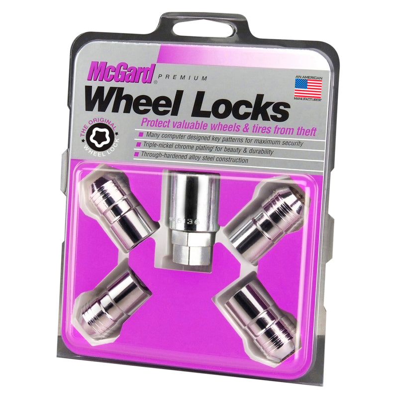 McGard Wheel Lock Nut Set - 4pk. (Cone Seat) M14X1.5 / 21mm & 22mm Dual Hex / 1.639in. L - Chrome.