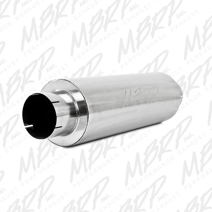 MBRP Universal Quiet Tone Muffler 5in Inlet /Outlet 8in Dia Body 31in Overall.