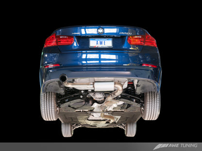AWE Tuning Touring Exhaust w/ Perfomance Mid Pipe - Diamond Black Tips | 3015-23038