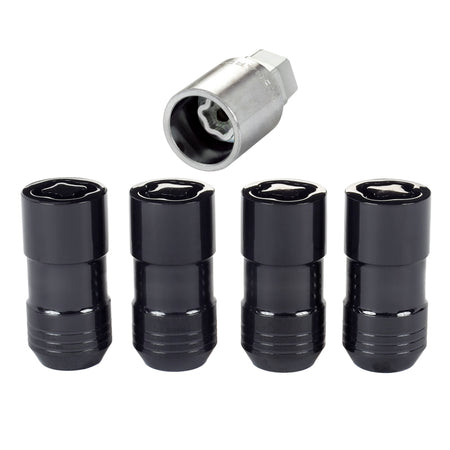 McGard Wheel Lock Nut Set - 4pk. (Cone Seat) M14X1.5 / 21mm & 22mm Dual Hex / 1.965in. L - Black.