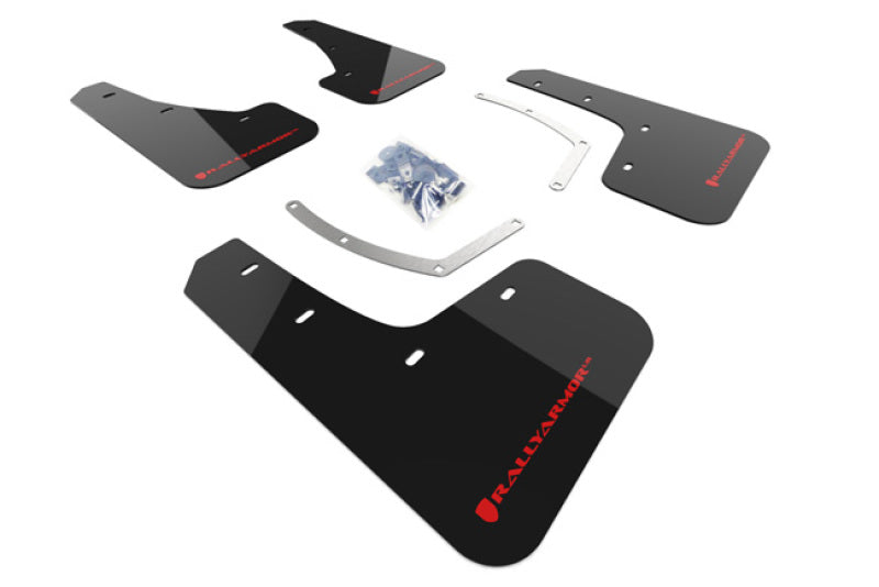 Rally Armor 17-18 Subaru Ascent UR Black Mud Flap w/ Red Logo.
