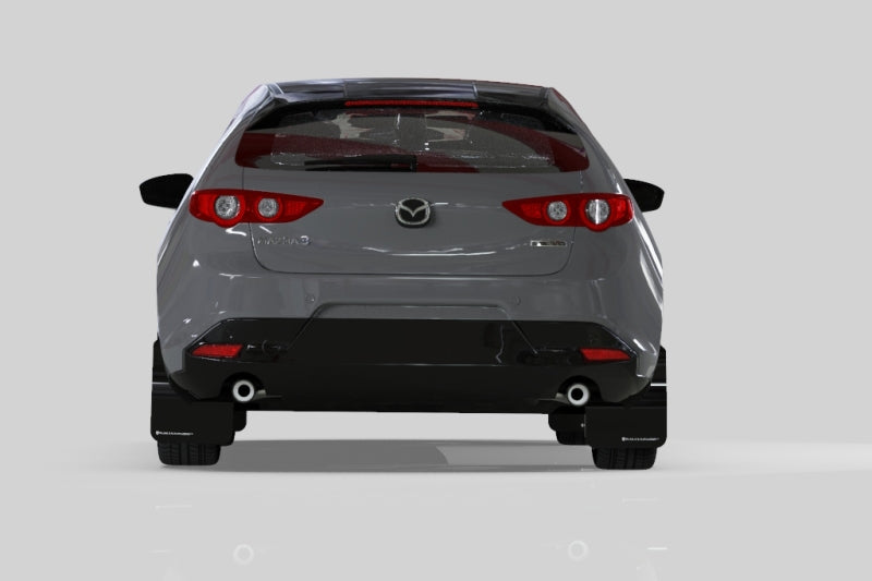 Rally Armor 2019+ Mazda3 GT Sport Hatch UR Black Mud Flap w/ Red Logo.