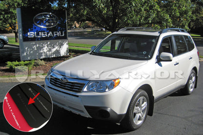 Rally Armor 2009+ Subaru Forester UR Black Mud Flap w/ Grey Logo.