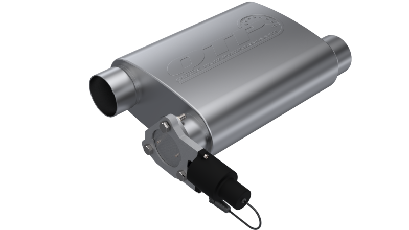 QTP 3in Weld-On 304SS Reverse Screamer Muffler w/Bolt-On QTEC Electric Cutout.