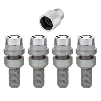 McGard Wheel Lock Bolt Set - 4pk. (Radius Seat) M14X1.5 / 17mm Hex / 28.2mm Shank Length - Chrome.