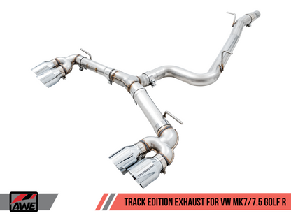 AWE Tuning Track Catback Exhaust - Chrome 102MM Tips | 3015-42140