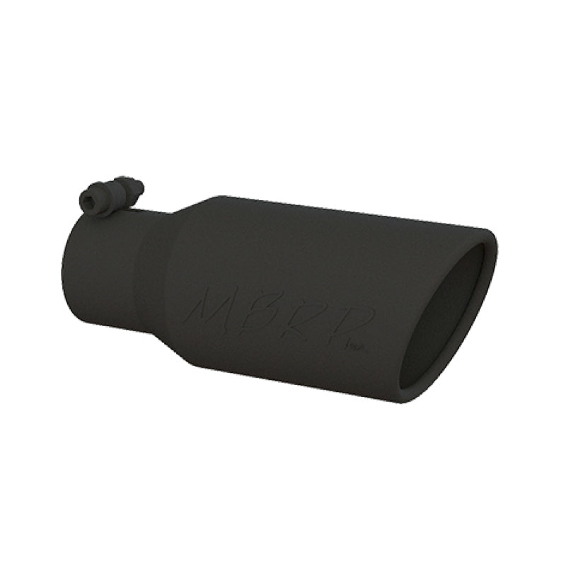 MBRP Universal Angled Rolled End Tip 4in OD / 2-3/4in Inlet / 10in Length - Black.