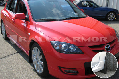 Rally Armor 2004-2009 Mazda3/Speed 3 Basic Black Mud Flap w/ Black Logo.