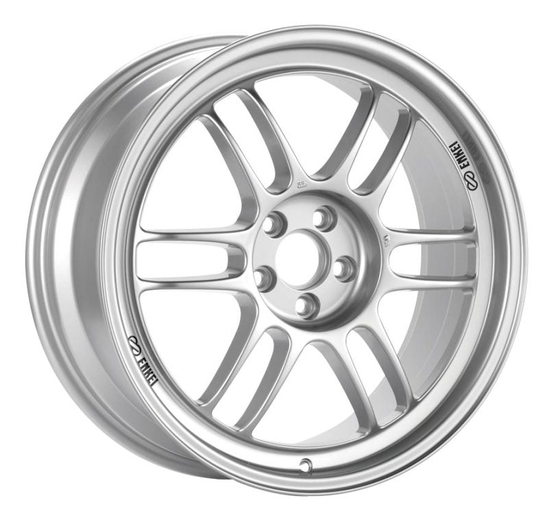 Enkei RPF1 17x7 4x100 43mm Offset 73mm Bore Silver Wheel  Miata 4-Lug/Honda & Acura 4-Lug/02-06 Mini.