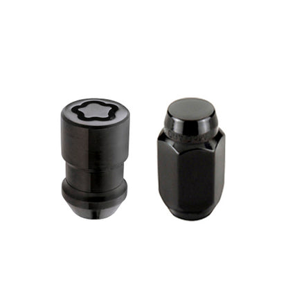 McGard 5 Lug Hex Install Kit w/Locks (Cone Seat Nut) M12X1.5 / 13/16 Hex / 1.5in. Length - Black.