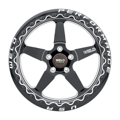 Weld S904 17x10 Ventura Beadlock 5x114.3 ET00 BS5.50 Gloss BLK MIL DIA 78.1.