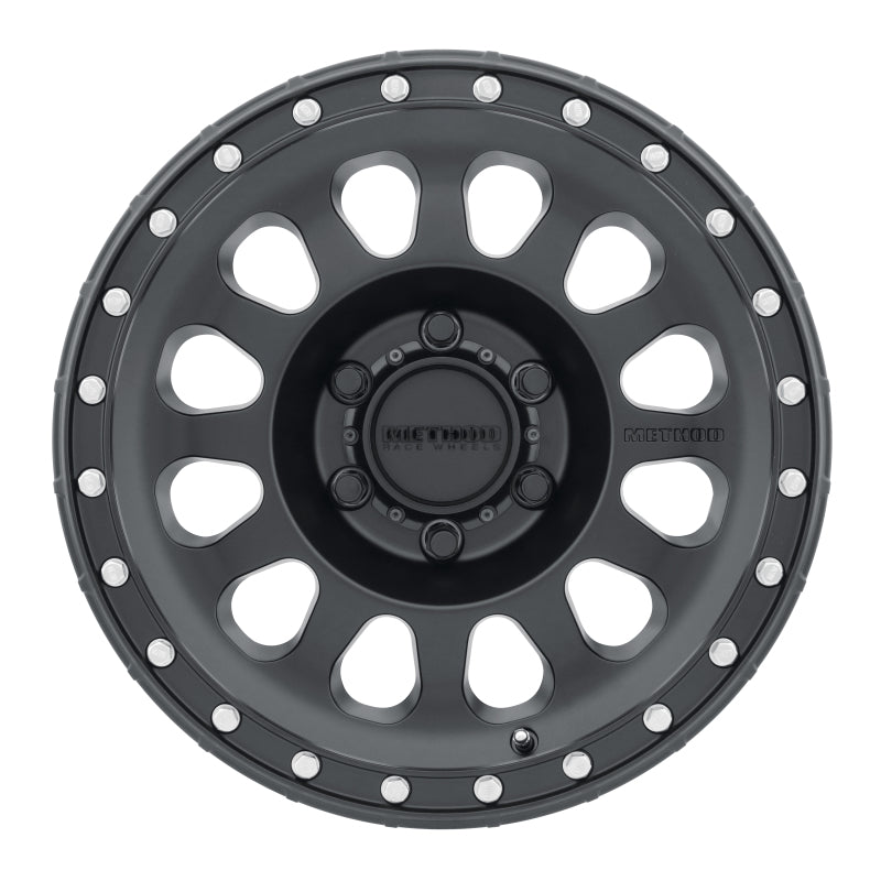 Method MR315 17x8.5 0mm Offset 6x5.5 106.25mm CB Matte Black Wheel.