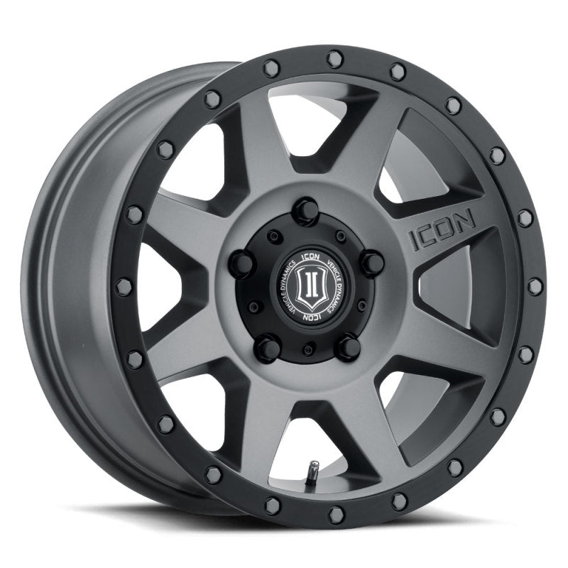 ICON Rebound 18x9 5x150 25mm Offset 6in BS 110.1mm Bore Titanium Wheel.
