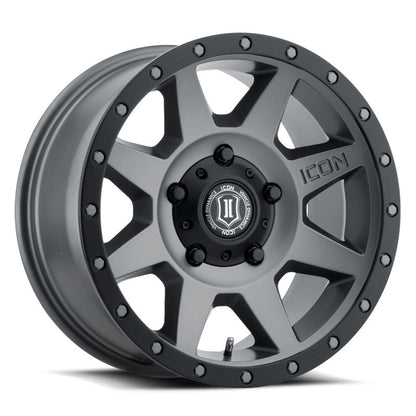 ICON Rebound 18x9 5x150 25mm Offset 6in BS 110.1mm Bore Titanium Wheel.