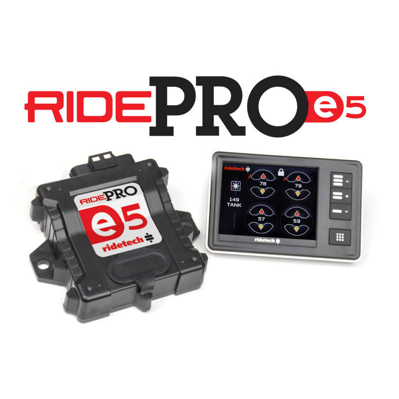 Ridetech RidePro E5 Air Ride Suspension Control System 5 Gallon Dual Compressor 1/4in Valves