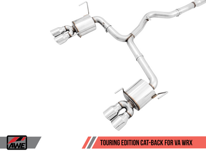 AWE Tuning 2015+ Subaru WRX VA Sedan Touring Edition Exhaust - Chrome Silver Tips (102mm).