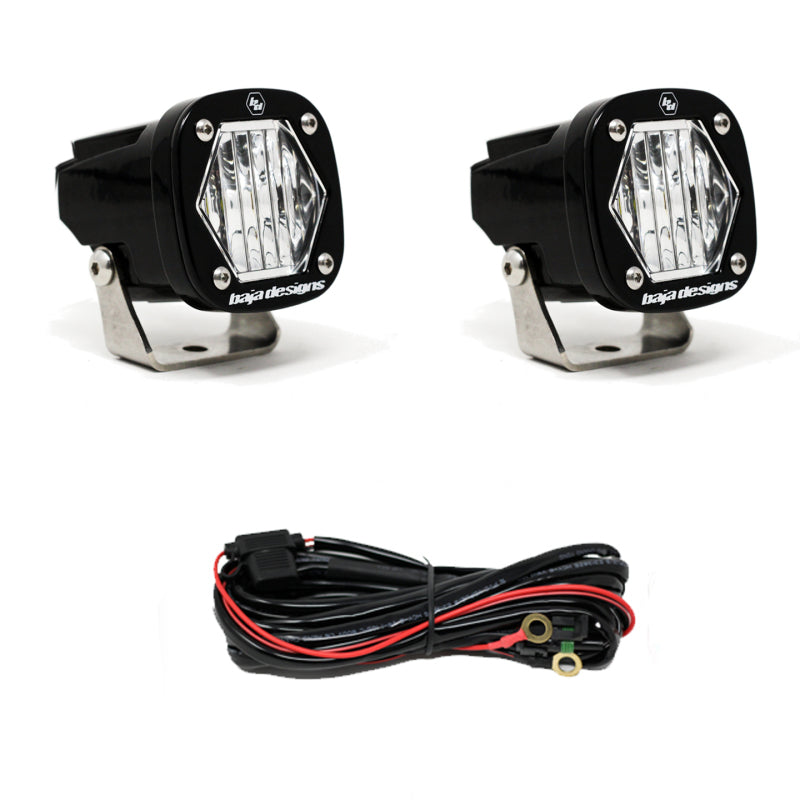 Baja Designs S1 Wide Cornering LED Light w/ Mounting Bracket Pair.