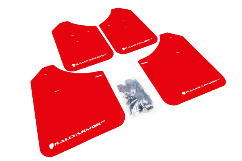 Rally Armor 02-07 Subaru WRX/STI/RS/2.5i (wagons req mod) UR Red Mud Flap w/ White Logo.