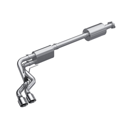 MBRP 2021+ Ford F150 Aluminized Dual Pre-Axle (Street Profile) 2.5in OD Tips 3in Cat Back Exhaust.