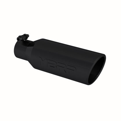 MBRP Universal Tip 4in O.D. Angled Rolled End 2.5in inlet 12in length Black.
