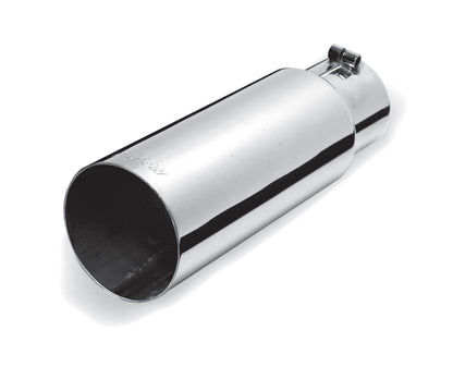 Gibson Round Single Wall Straight-Cut Tip - 3.5in OD/3in Inlet/12in Length - Stainless.