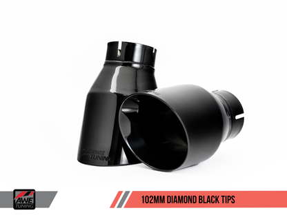 AWE Tuning Track Catback Exhaust - Diamond Black Tips | 3020-33024