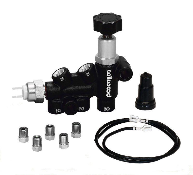 Wilwood Proportioning Valve - Knob Adjust 3/8-24 IF Combo w/ switch.