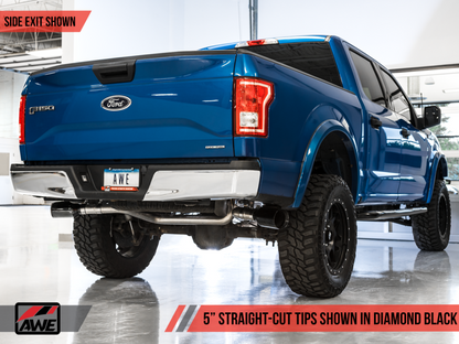 AWE Tuning Dual Exit Performance Exhaust - Diamond Black Tips | 3015-33120