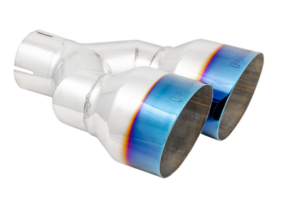 MBRP Burnt End Tip 2.5 ID Dual 4 OD Out 9.5 length Single wall 304 Stainless Steel Driver Side.
