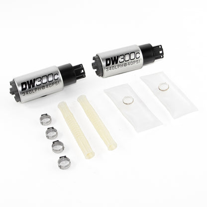 DeatschWerks 340lph DW300C Compact Fuel Pump w/ Install Kit 03-04 Ford Mustang Cobra (2 Pumps).