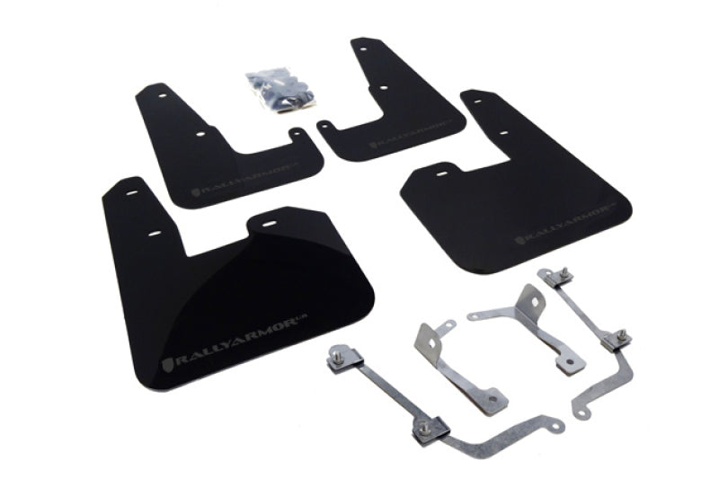 Rally Armor V2 08-11 STI (hatch only) / 11 WRX (hatch only) UR Black Mud Flap w/ Grey Logo.