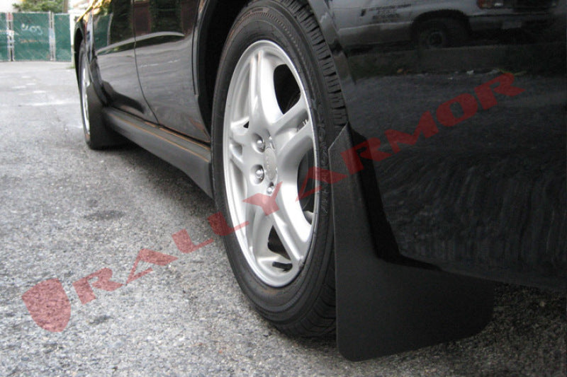 Rally Armor 02-07 Subaru WRX/STI/RS/2.5i (wagons req mod) Basic Black Mud Flap w/ Black Logo.