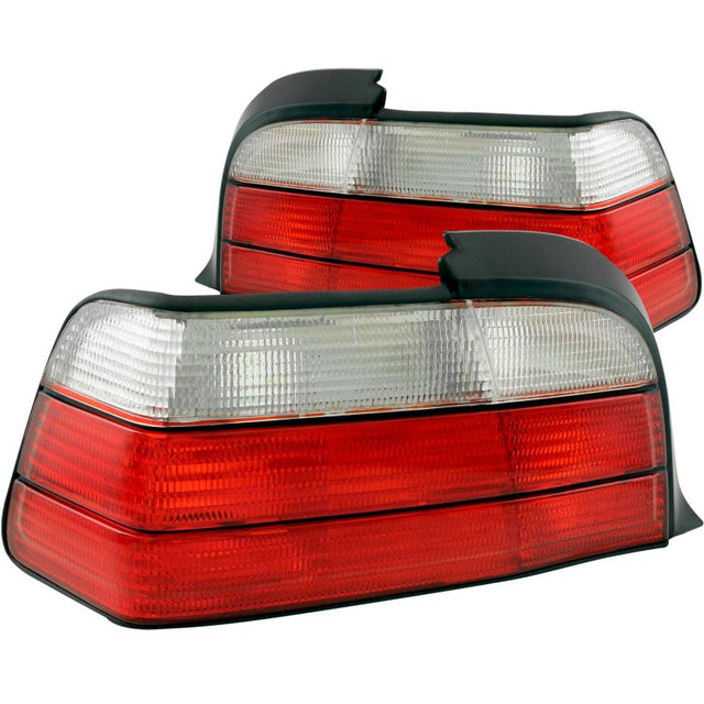 ANZO 1992-1998 BMW 3 Series E36 Coupe/Convertable Taillights Red/Clear.