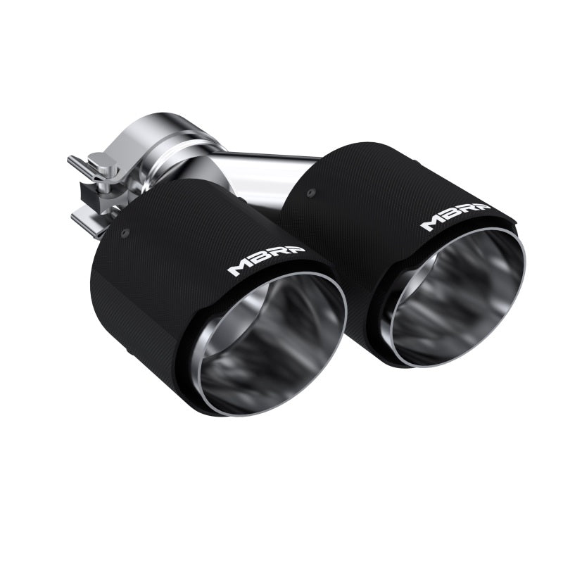 MBRP Universal Carbon Fiber Dual Tip 4in OD/2.5in Inlet.