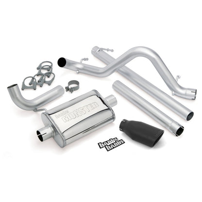 Banks Power 07-11 Jeep 3.8L Wrangler Unlimited - 4dr Monster Exh Sys - SS Single Exh w/ Black Tip.