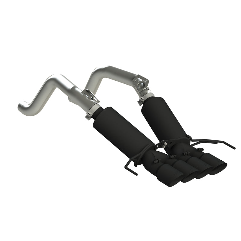 MBRP 14-19 Chevy Corvette V8 6.2L 3in Black Dual Cat Back w/ 4in Quad Dual Wall Tips.