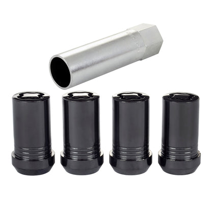 McGard Wheel Lock Nut Set - 4pk. (Tuner / Cone Seat) M14X1.5 / 22mm Hex / 1.648in. Length - Black.