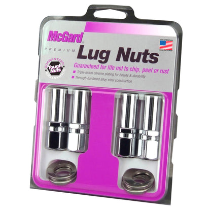 McGard Hex Lug Nut (Drag Racing X-Long Shank) 1/2-20 / 13/16 Hex / 2.475in. Length (4-Pack) - Chrome.