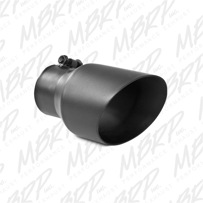 MBRP Universal Tip 4.5in OD 3in Inlet 8in Length Dual Walled Angled Exhaust Tip - Black.