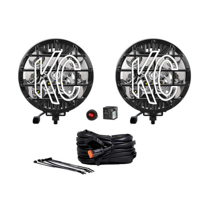 KC HiLiTES SlimLite 6in. LED Light 50w Spot Beam (Pair Pack System) - Black.