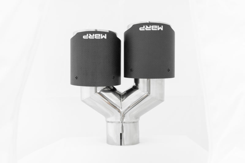 MBRP Universal Carbon Fiber Dual Tip 4in OD/2.5in Inlet.