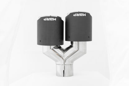 MBRP Universal Carbon Fiber Dual Tip 4in OD/2.5in Inlet.