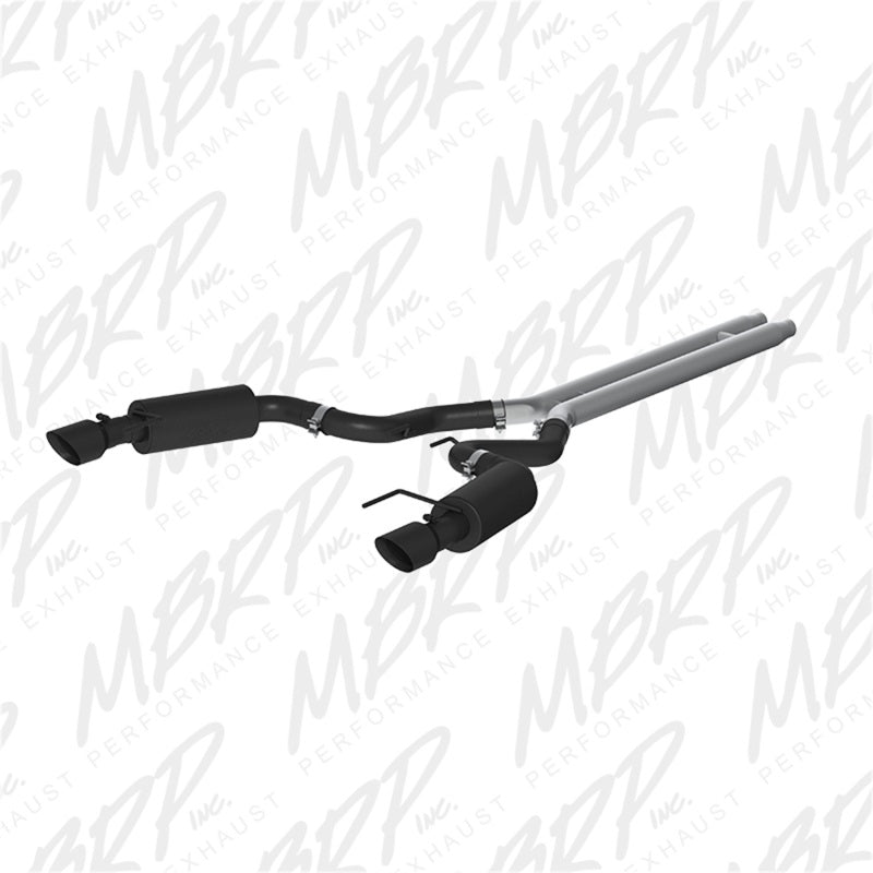 MBRP 15 Ford Mustang GT 5.0 Convertible Black 3in Cat Back Dual Split Rear Exit (Street Version).