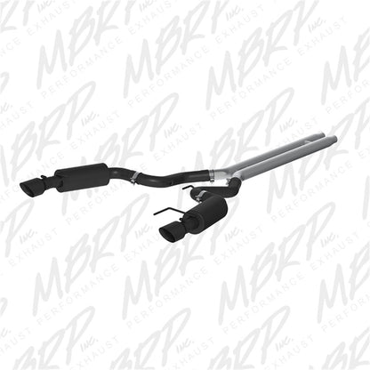 MBRP 15 Ford Mustang GT 5.0 Convertible Black 3in Cat Back Dual Split Rear Exit (Street Version).
