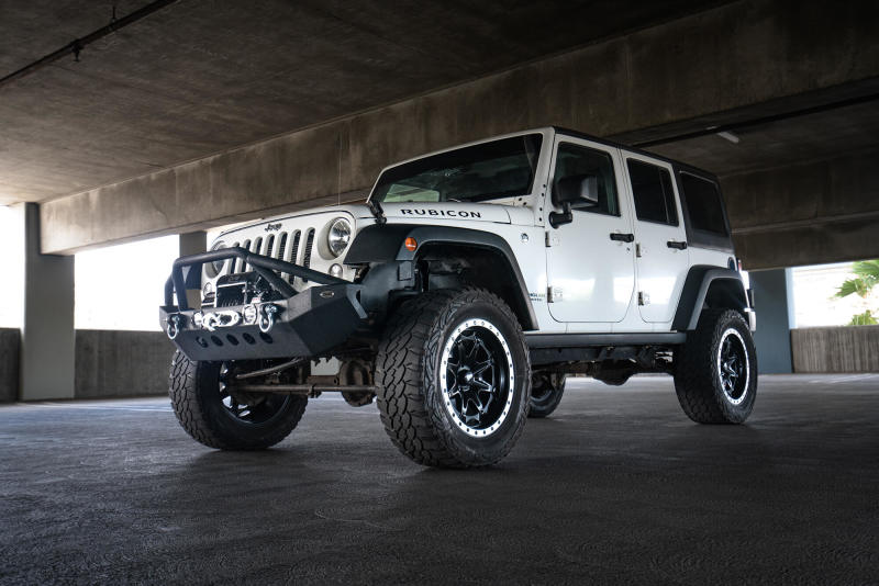 DV8 Offroad 07-18 Jeep Wrangler JK/JL FS-8 Mid Length Steel Front Bumper w/ LED Lights
