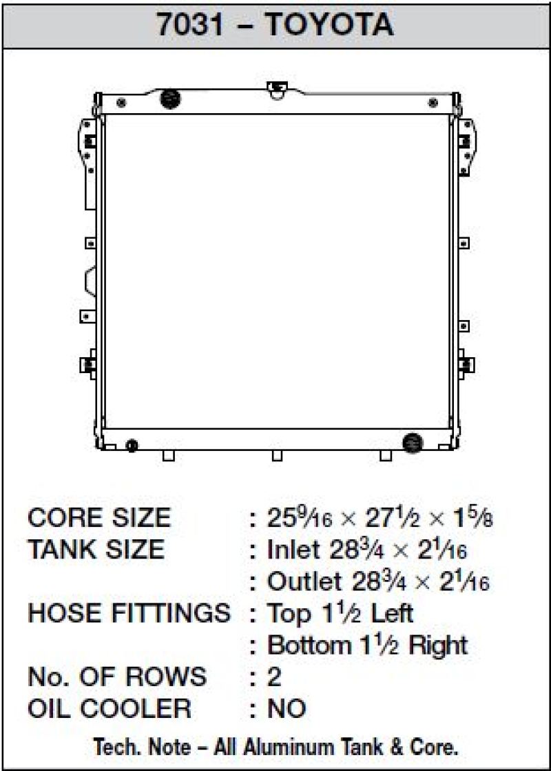 CSF 07-19 Toyota Tundra 5.7L Radiator.