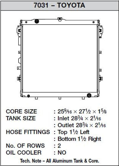 CSF 07-19 Toyota Tundra 5.7L Radiator.